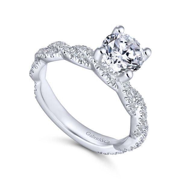 14K White Gold Twisted Engagement Ring Image 2 Koerbers Fine Jewelry Inc New Albany, IN