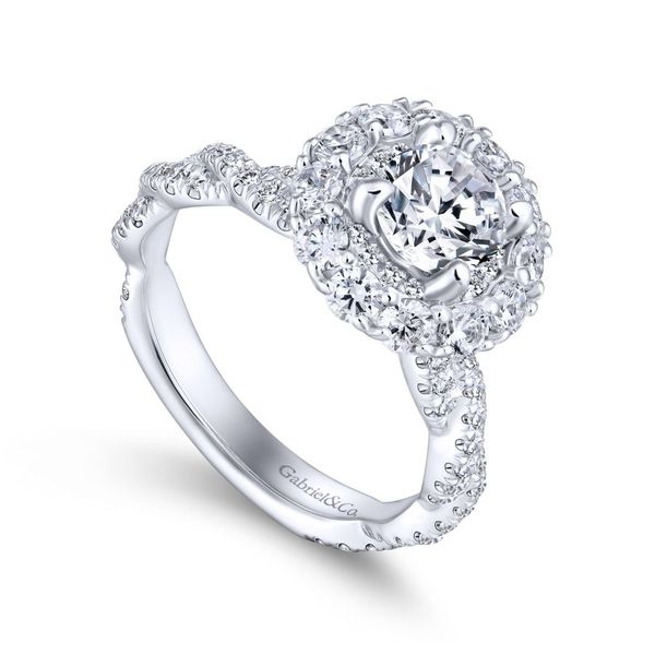 14K White Gold Double Halo Round Engagement Ring Image 2 Koerbers Fine Jewelry Inc New Albany, IN