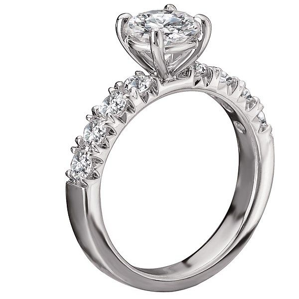 Princess Cut French Pave Engagement Ring 14k Gold - PureGemsJewels