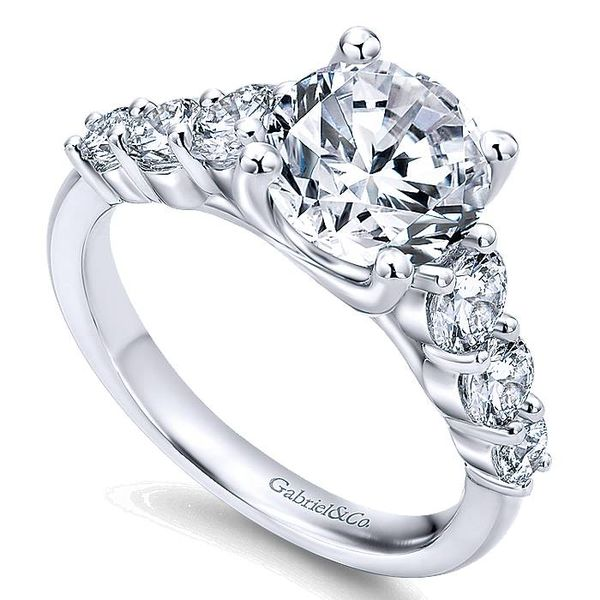 14K White Gold 7 Stone Diamond Engagement Ring Image 2 Koerbers Fine Jewelry Inc New Albany, IN