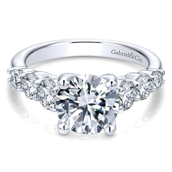 14K White Gold 7 Stone Diamond Engagement Ring Koerbers Fine Jewelry Inc New Albany, IN