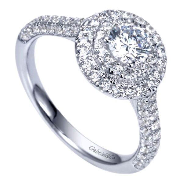 14K White Gold Double Halo Engagement Ring. Image 2 Koerbers Fine Jewelry Inc New Albany, IN