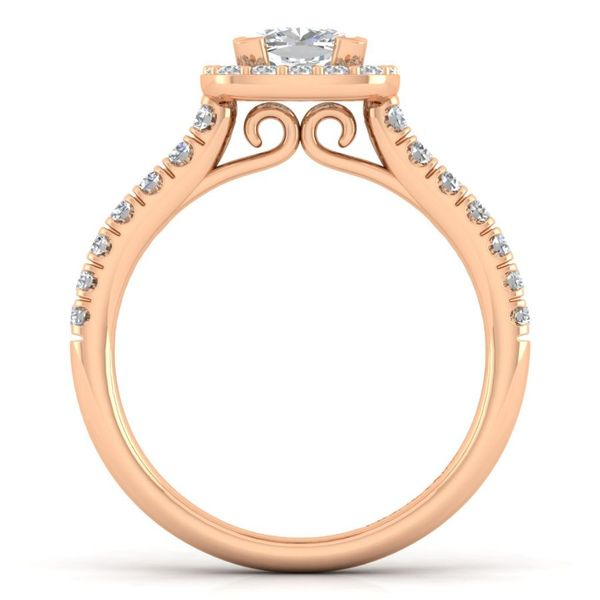 14K Rose Gold  Cushion Halo Engagement Ring Image 3 Koerbers Fine Jewelry Inc New Albany, IN
