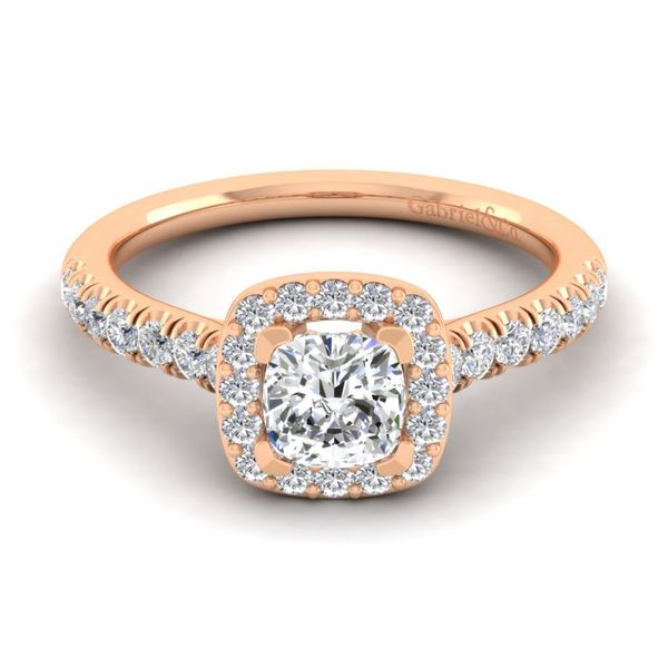 14K Rose Gold  Cushion Halo Engagement Ring Koerbers Fine Jewelry Inc New Albany, IN