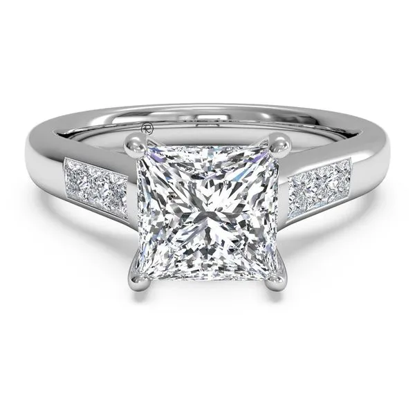 14K White Gold Ritani Channel Set Princess Cut Engagement Ring