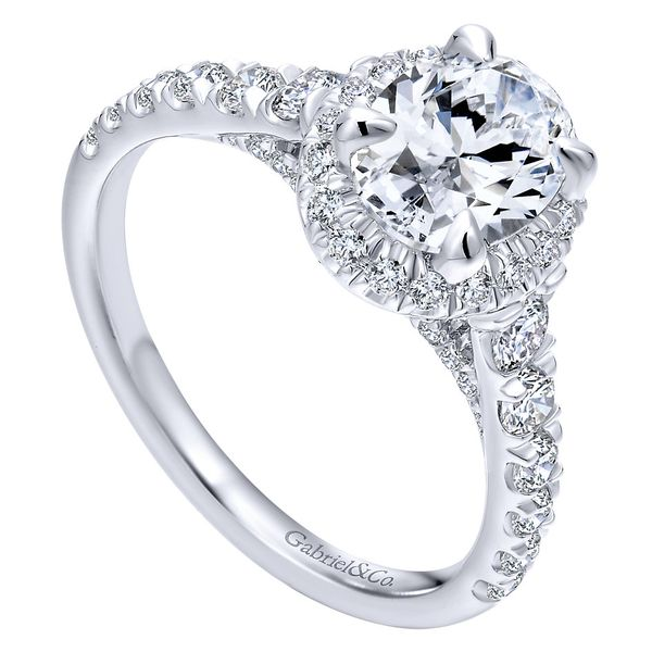 14K White Gold Oval Halo Diamond Engagement Ring Image 2 Koerbers Fine Jewelry Inc New Albany, IN