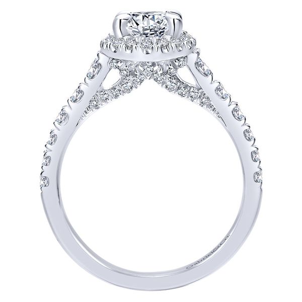 14K White Gold Oval Halo Diamond Engagement Ring Image 3 Koerbers Fine Jewelry Inc New Albany, IN