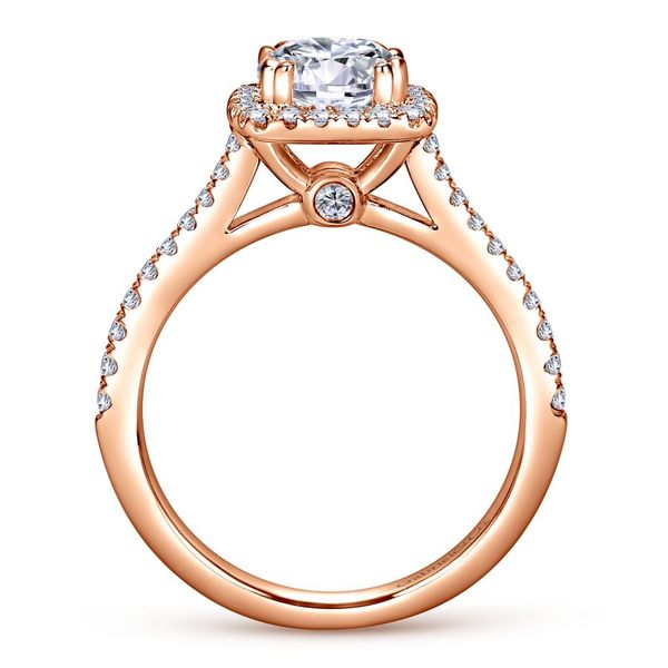 14K Rose Gold Cushion Halo Engagement Ring Image 3 Koerbers Fine Jewelry Inc New Albany, IN