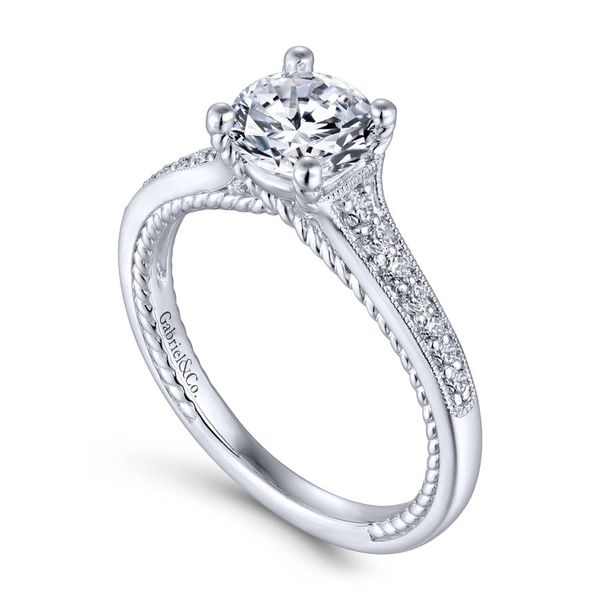 14K White Gold Round Straight Engagement Ring Image 2 Koerbers Fine Jewelry Inc New Albany, IN