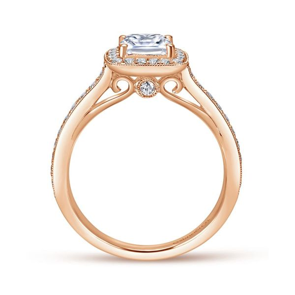 14K Rose Gold Cushion Halo Engagement Ring Image 3 Koerbers Fine Jewelry Inc New Albany, IN