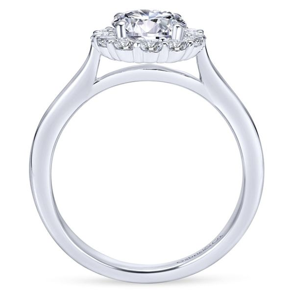 14K White Gold Round Halo Engagement Ring Image 3 Koerbers Fine Jewelry Inc New Albany, IN