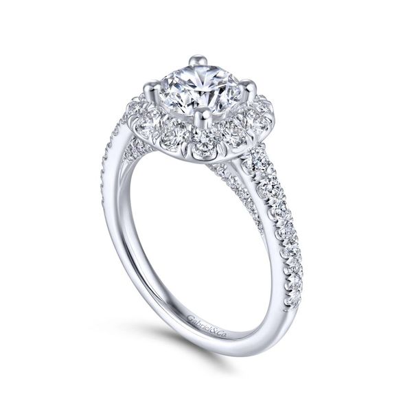 14K White Gold Cushion Halo Engagement Ring Image 2 Koerbers Fine Jewelry Inc New Albany, IN