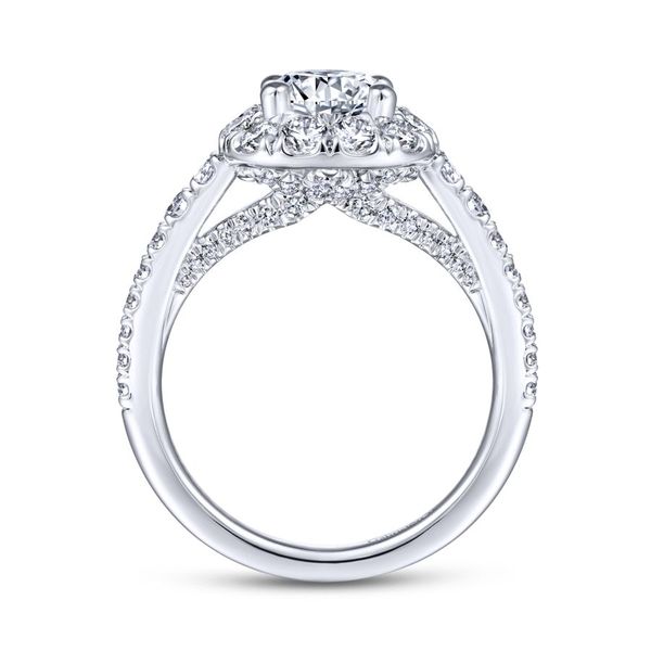 14K White Gold Cushion Halo Engagement Ring Image 3 Koerbers Fine Jewelry Inc New Albany, IN