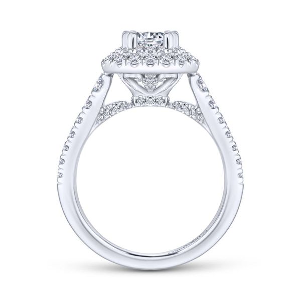 Lady's 14k White Gold Emerald Cut Double Halo Ring Image 3 Koerbers Fine Jewelry Inc New Albany, IN