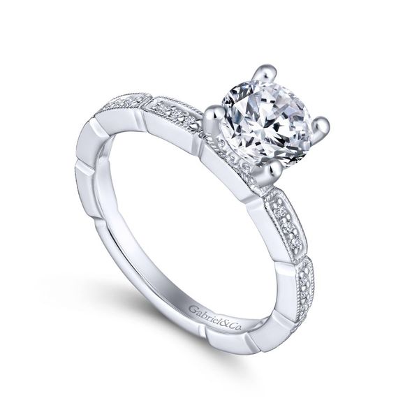 14K White Gold Diamond Vintage Inspired Engagement Ring Image 2 Koerbers Fine Jewelry Inc New Albany, IN