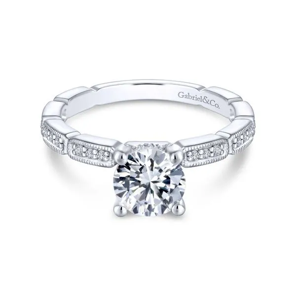 14K White Gold Diamond Vintage Inspired Engagement Ring Koerbers Fine Jewelry Inc New Albany, IN