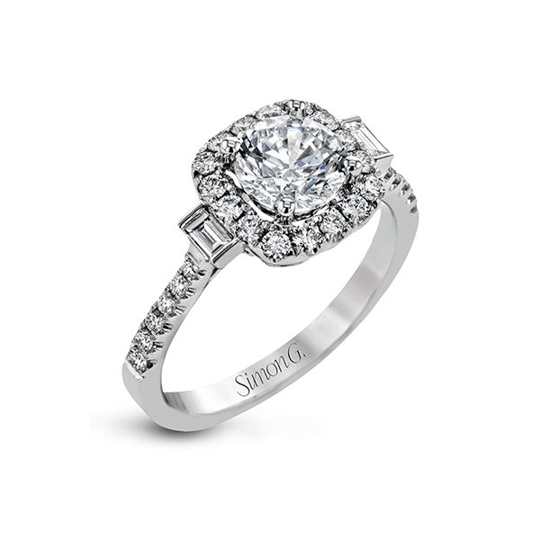 18K White Gold Cushion Halo Engagement Ring Image 2 Koerbers Fine Jewelry Inc New Albany, IN