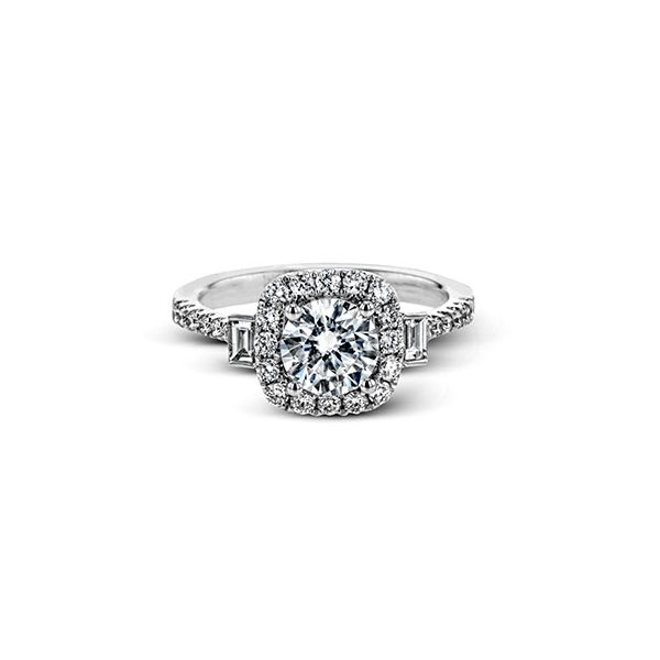 18K White Gold Cushion Halo Engagement Ring Koerbers Fine Jewelry Inc New Albany, IN