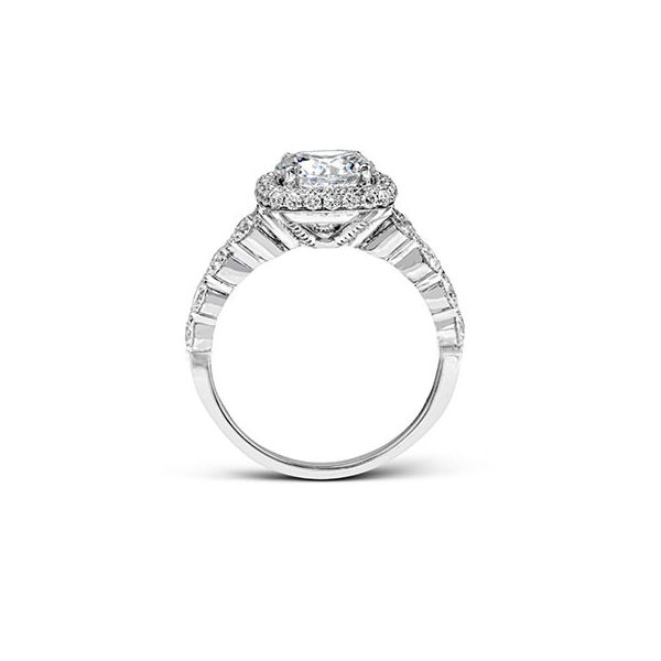 18K White Gold Cushion Halo Engagement Ring Image 3 Koerbers Fine Jewelry Inc New Albany, IN