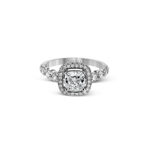 18K White Gold Cushion Halo Engagement Ring Koerbers Fine Jewelry Inc New Albany, IN