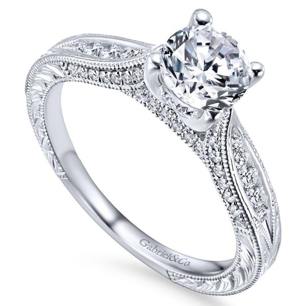14K White Gold Vintage Inspired Engagement Ring Image 2 Koerbers Fine Jewelry Inc New Albany, IN