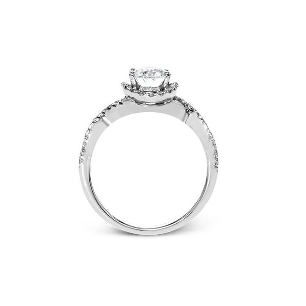 18K White Gold Oval Halo Engagement Ring Image 3 Koerbers Fine Jewelry Inc New Albany, IN