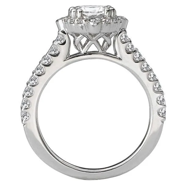 18K White Gold Round Halo with Bezel Set Diamonds Engagement Rings Image 4 Koerbers Fine Jewelry Inc New Albany, IN