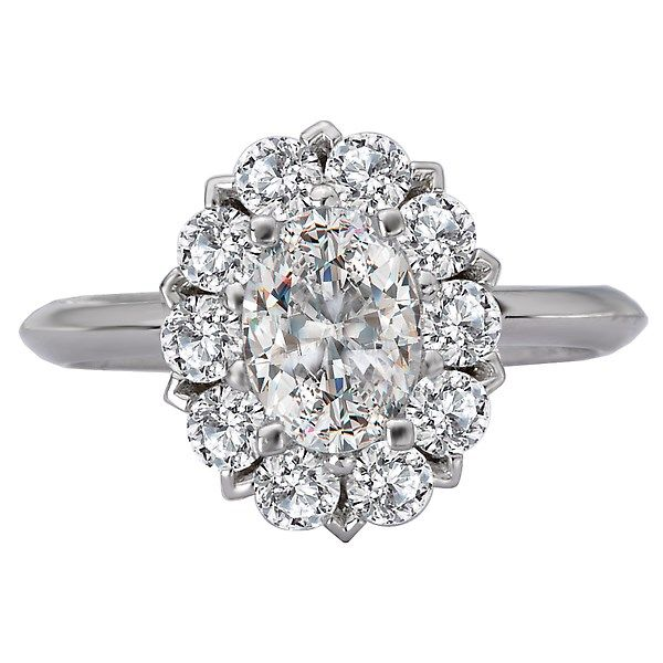 18K White Gold Oval Halo Diamond Engagement Ring Koerbers Fine Jewelry Inc New Albany, IN