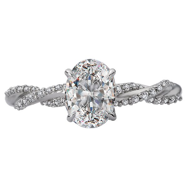 18K White Gold Twisted Shank Diamond Engagement Ring Koerbers Fine Jewelry Inc New Albany, IN