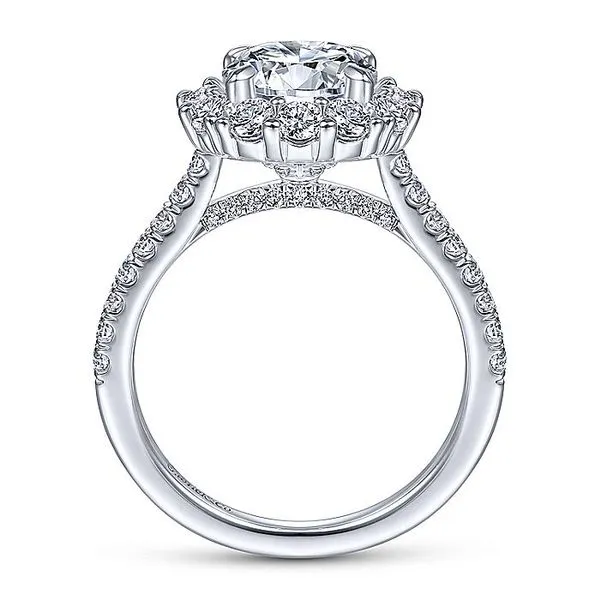 14K White Gold Cushion Halo Engagement Ring Image 3 Koerbers Fine Jewelry Inc New Albany, IN