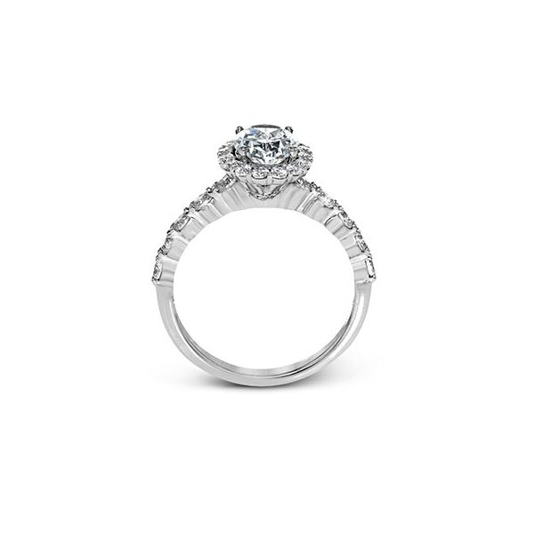 18K White Gold Halo Oval Engagement Ring Image 3 Koerbers Fine Jewelry Inc New Albany, IN