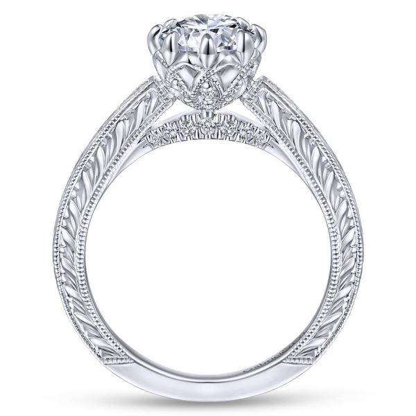 14K White Gold Round Vintage Diamond Engagement Ring Image 2 Koerbers Fine Jewelry Inc New Albany, IN