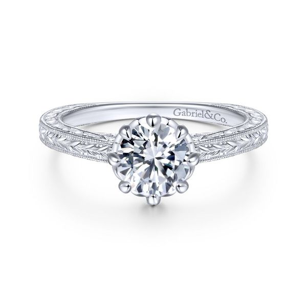 14K White Gold Round Vintage Diamond Engagement Ring Koerbers Fine Jewelry Inc New Albany, IN