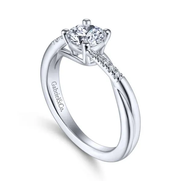 14K White Gold Round Twisted Diamond Engagement Ring Image 3 Koerbers Fine Jewelry Inc New Albany, IN