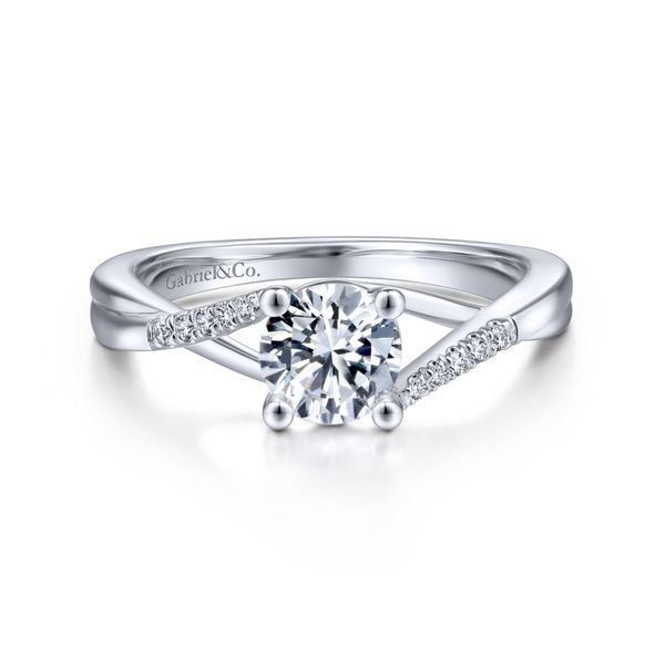 14K White Gold Round Twisted Diamond Engagement Ring Koerbers Fine Jewelry Inc New Albany, IN