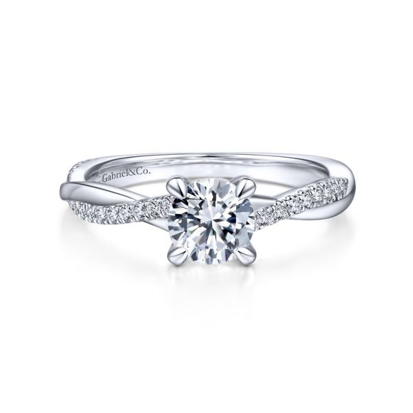 14K White Gold Round Twisted Diamond Engagement Ring Koerbers Fine Jewelry Inc New Albany, IN