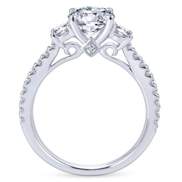 14K White Gold Round Three Stone Diamond Engagement Ring Image 2 Koerbers Fine Jewelry Inc New Albany, IN