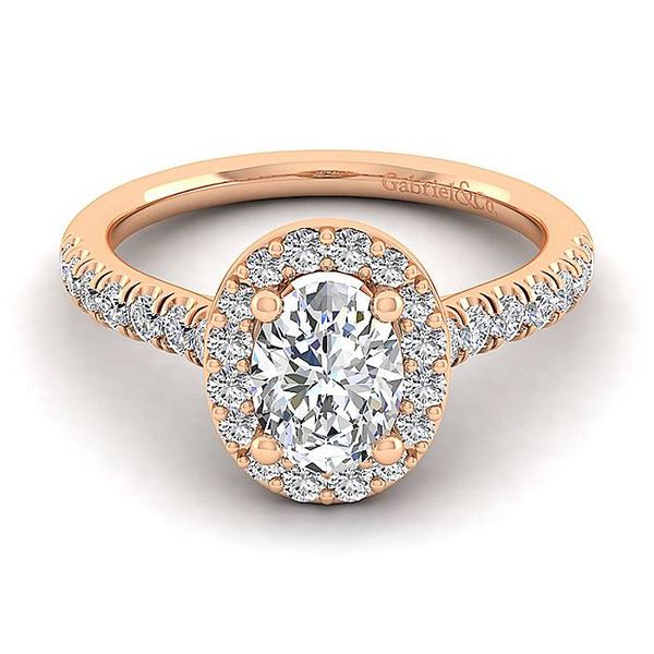 14K Rose Gold Oval Halo Diamond Engagement Ring Image 2 Koerbers Fine Jewelry Inc New Albany, IN