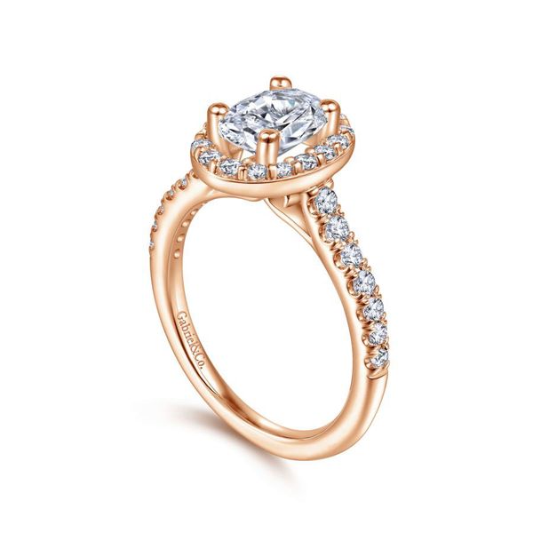14K Rose Gold Oval Halo Diamond Engagement Ring Image 4 Koerbers Fine Jewelry Inc New Albany, IN