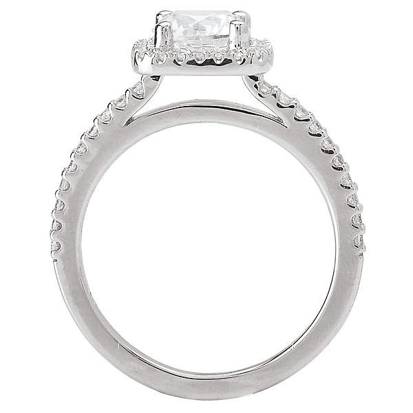 18K White Gold Cushion Halo Diamond Engagement Ring Image 3 Koerbers Fine Jewelry Inc New Albany, IN