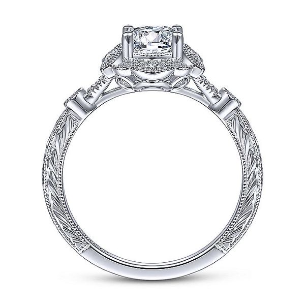 14K White Gold Vintage Round Halo Diamond Engagement Ring Image 3 Koerbers Fine Jewelry Inc New Albany, IN