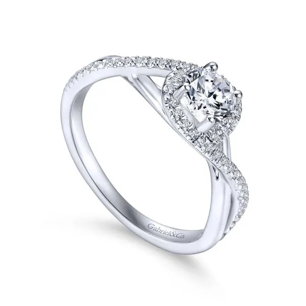 14K White Gold Round Twisted Diamond Engagement Ring Image 3 Koerbers Fine Jewelry Inc New Albany, IN