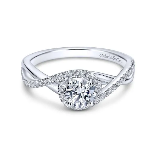 14K White Gold Round Twisted Diamond Engagement Ring Koerbers Fine Jewelry Inc New Albany, IN