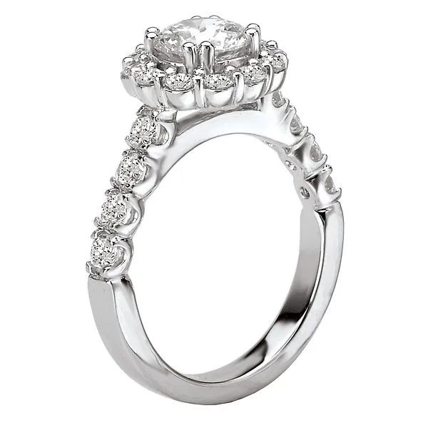 18K White Gold Round Halo Diamond Engagement Ring Image 3 Koerbers Fine Jewelry Inc New Albany, IN