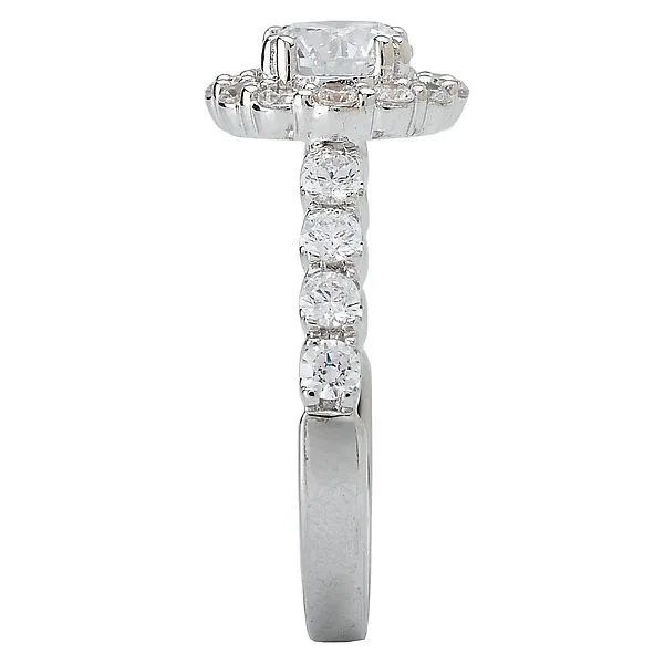 18K White Gold Round Halo Diamond Engagement Ring Image 4 Koerbers Fine Jewelry Inc New Albany, IN