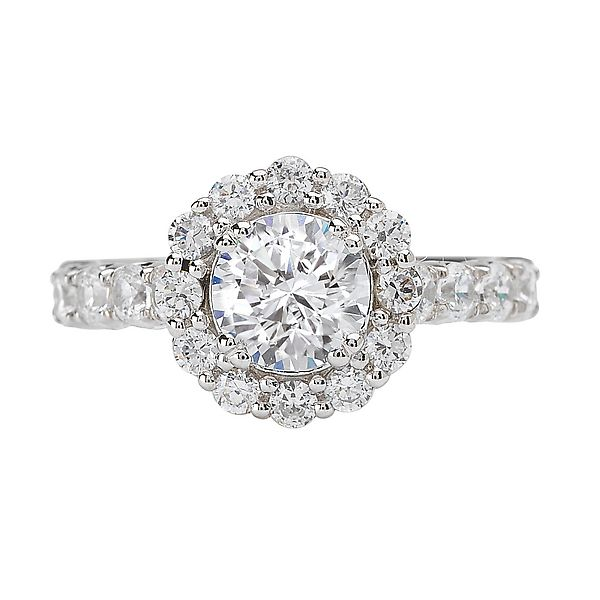 18K White Gold Round Halo Diamond Engagement Ring Koerbers Fine Jewelry Inc New Albany, IN