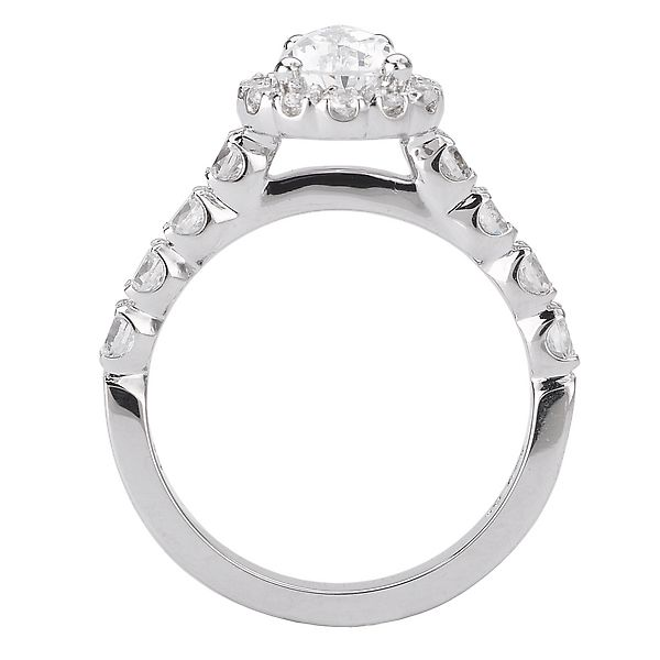 18K White Gold Pear Shaped Diamond Halo Engagement RIng Image 4 Koerbers Fine Jewelry Inc New Albany, IN