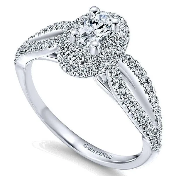 14K White Gold Oval Diamond Engagement Ring Image 3 Koerbers Fine Jewelry Inc New Albany, IN