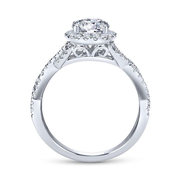 14K White Gold Round Halo Diamond Engagement Ring Image 2 Koerbers Fine Jewelry Inc New Albany, IN