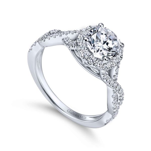 14K White Gold Round Halo Diamond Engagement Ring Image 3 Koerbers Fine Jewelry Inc New Albany, IN